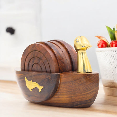 Natriel Wooden Coasters Set